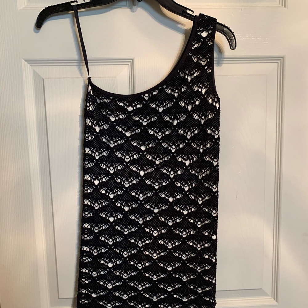 Bebe Black and white mesh dress